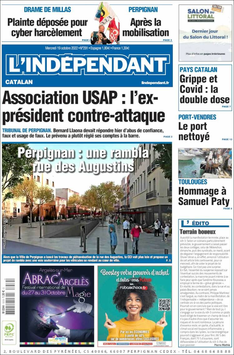 Portada de Le Indépendant (Francia)