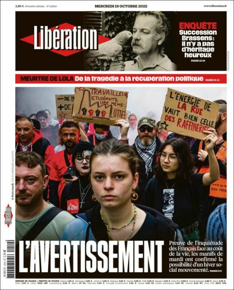 Portada de Libération (Francia)