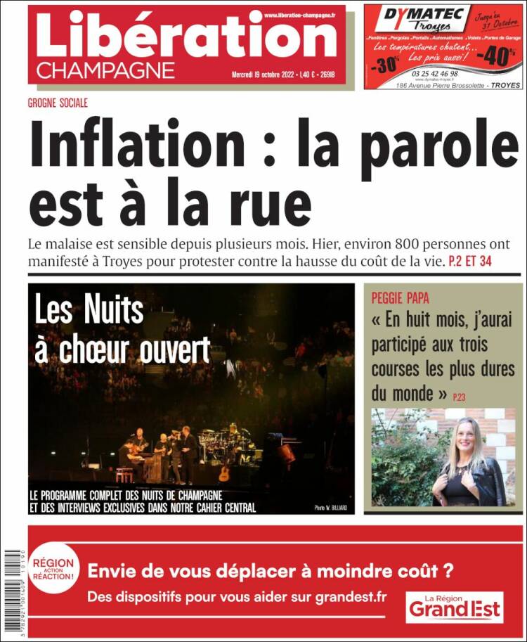 Portada de Libération Champagne (Francia)