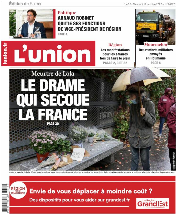 Portada de L'Union (Francia)