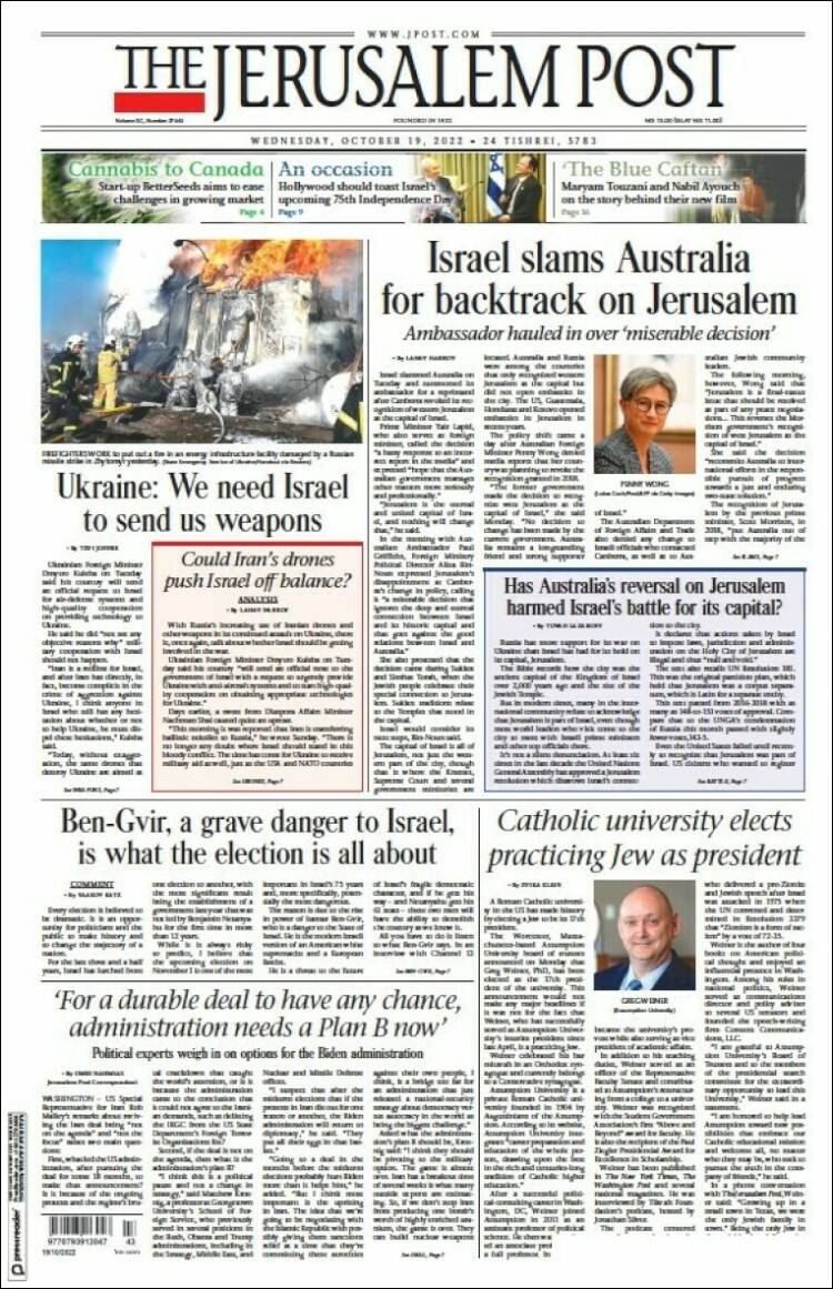 Portada de The Jerusalem Post (Israel)