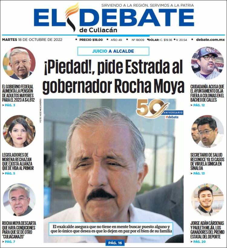 Portada de El Debate de Culiacán (México)