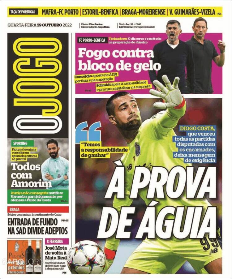 Portada de O Jogo (Portugal)