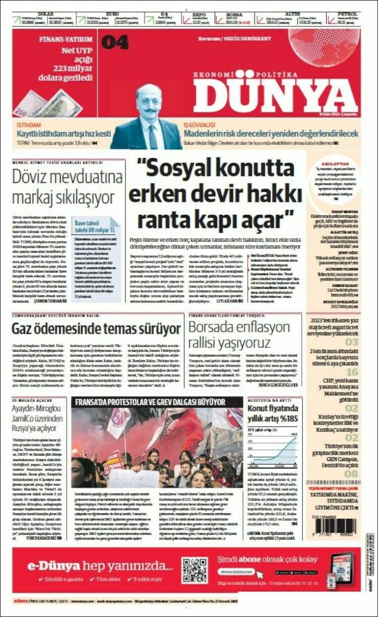 Portada de Dünya (Turqu&iacute;a)