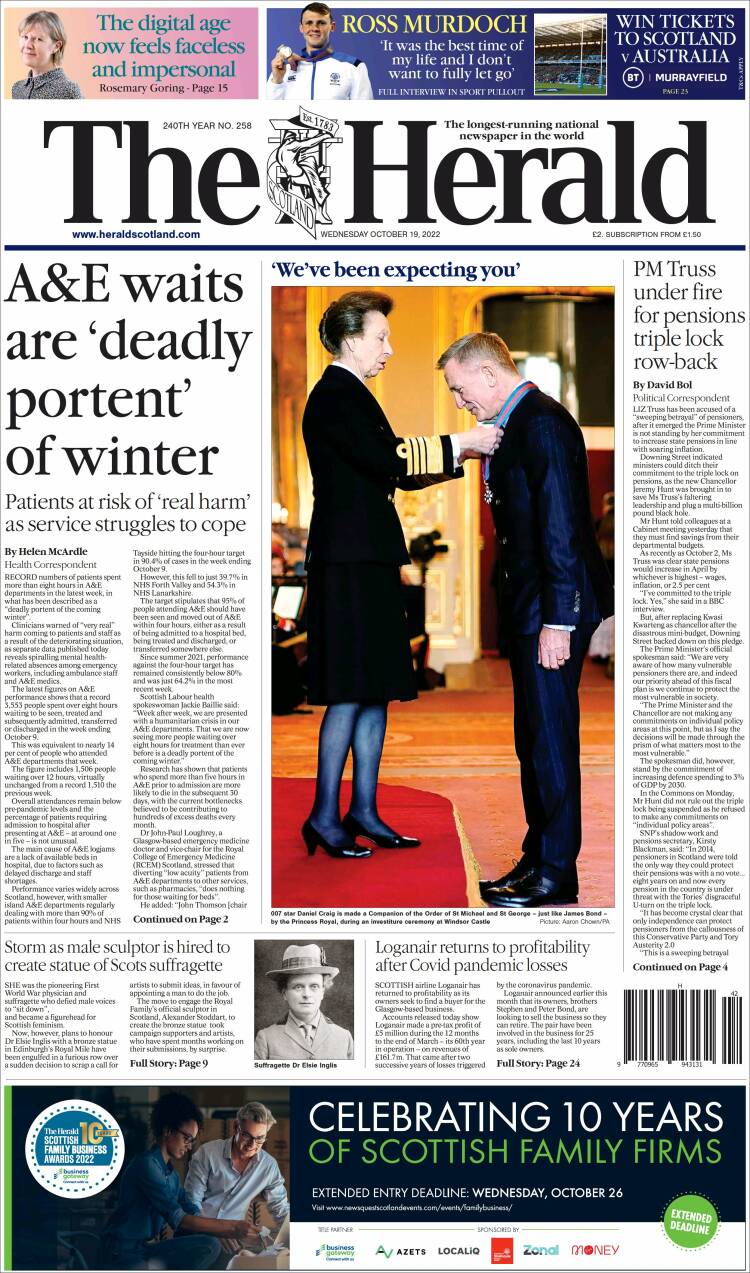 Portada de The Herald (United Kingdom)