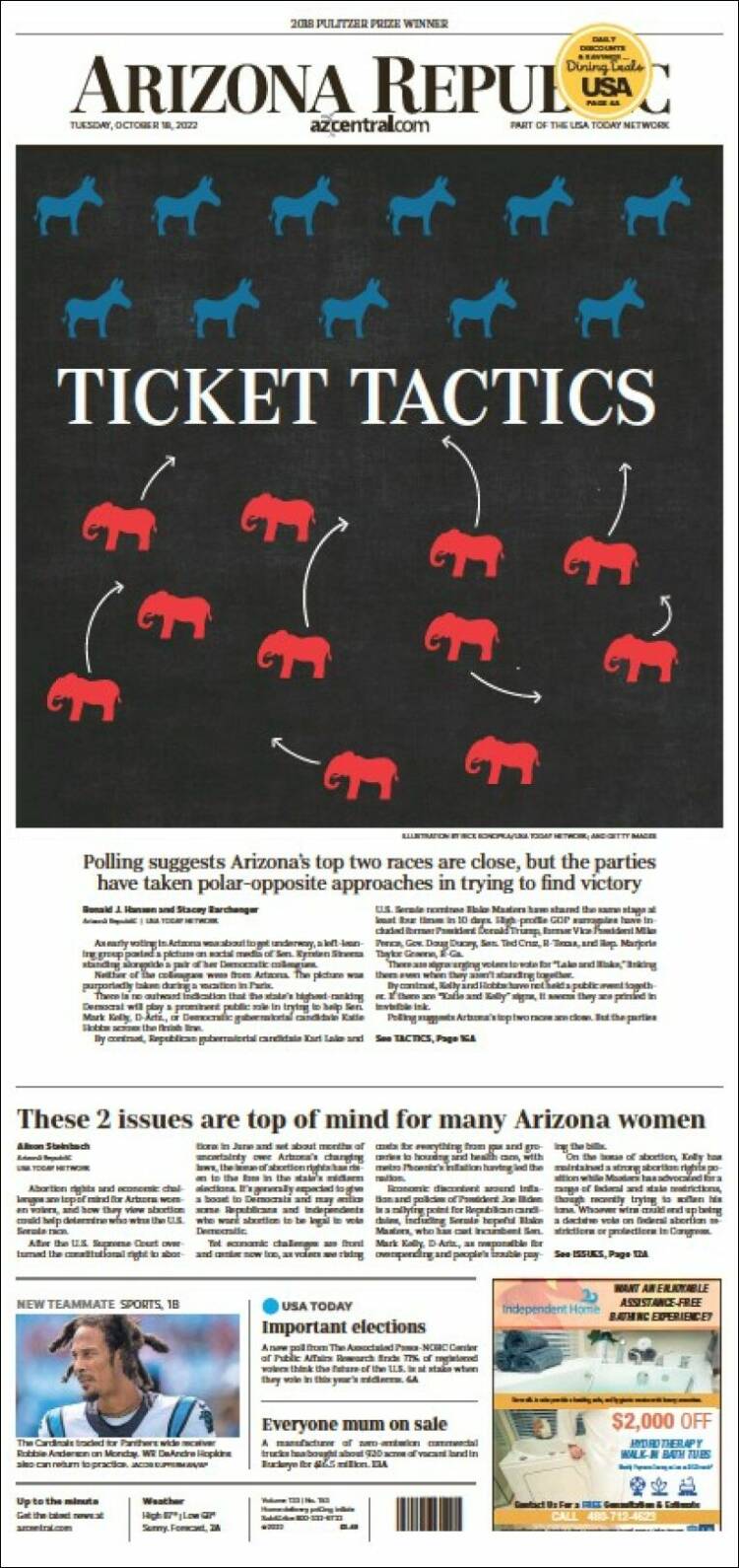 Portada de Arizona Republic News (USA)