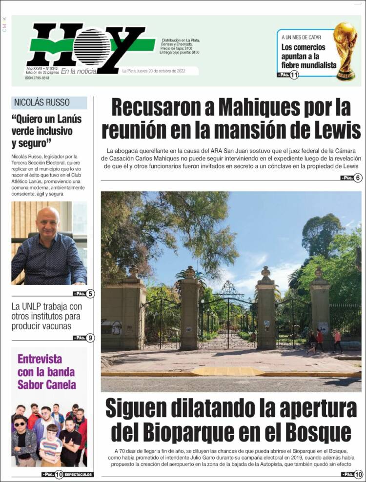 Portada de Diario Hoy (Argentine)