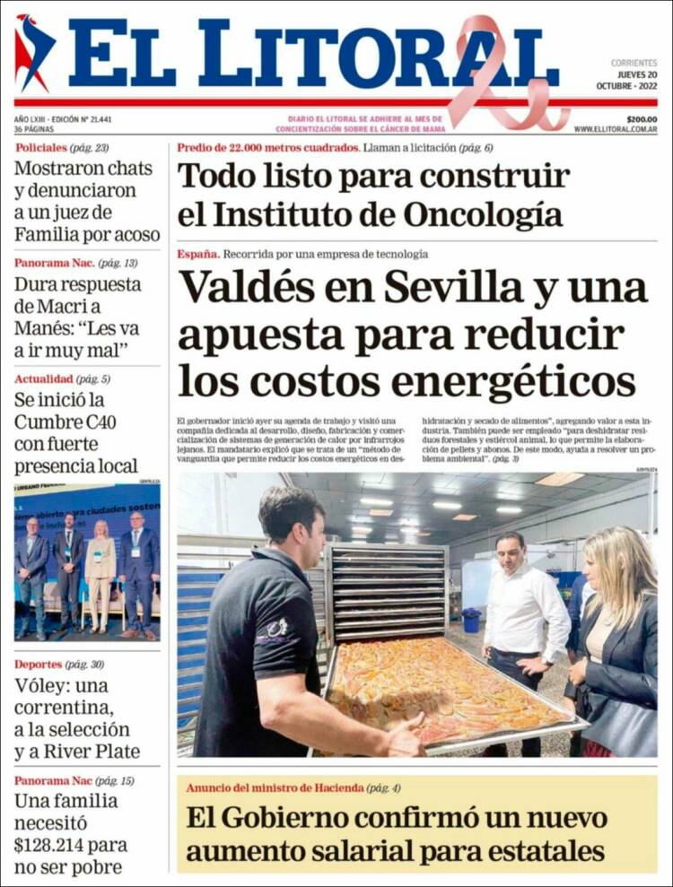 Portada de El Litoral Corrientes (Argentine)