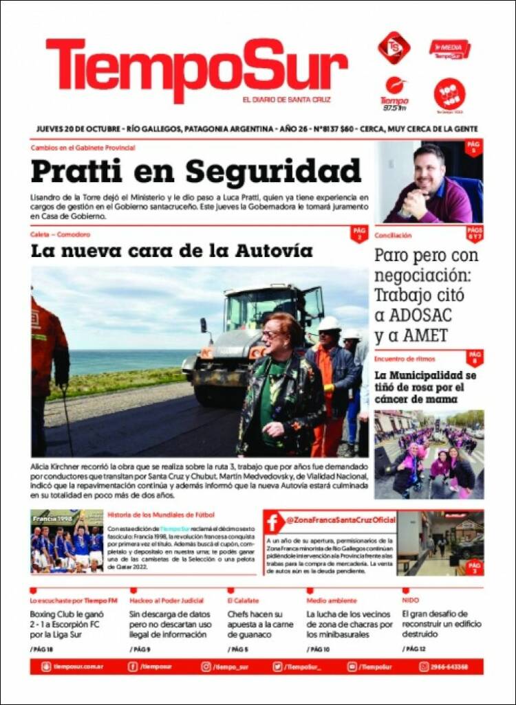 Portada de Tiempo Sur (Argentine)