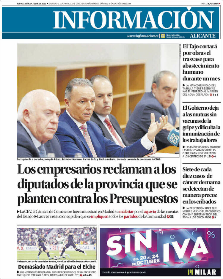 Portada de Diario Información (España)