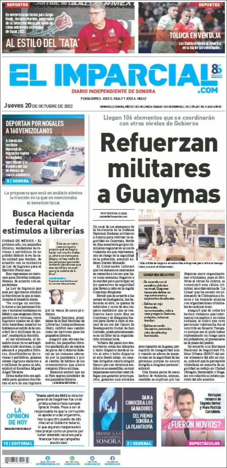 Portada de El Imparcial (México)