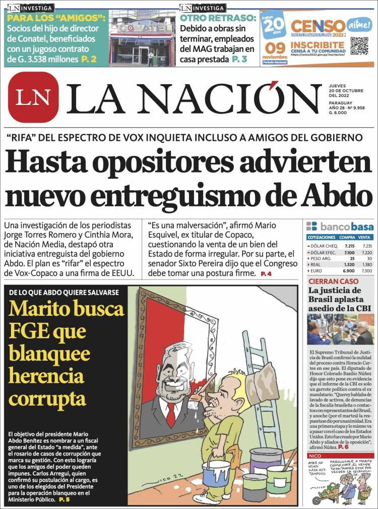 Periódico La Nación Paraguay Periódicos De Paraguay Edición De