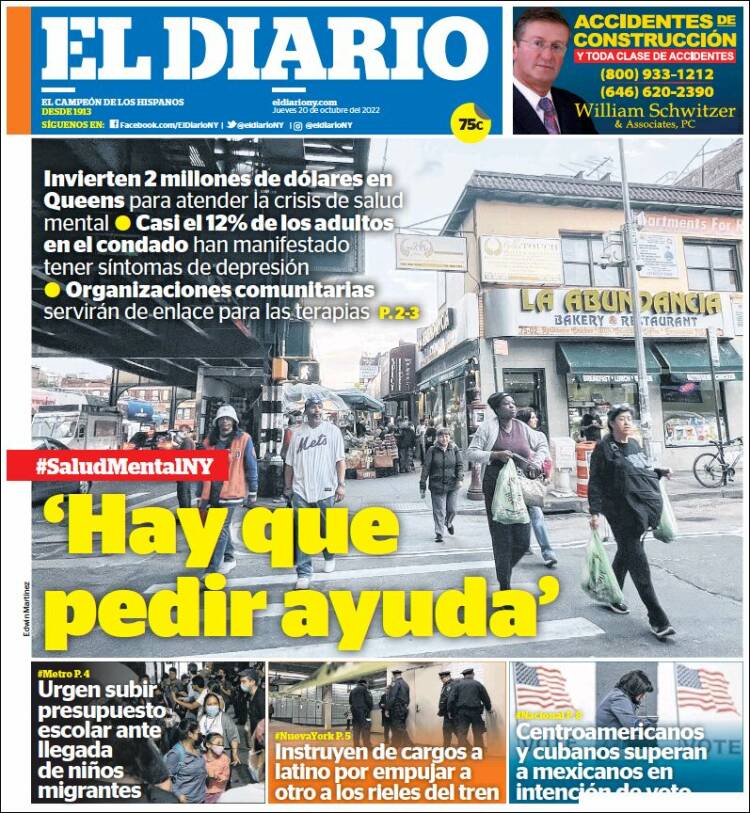 Portada de El Diario NY (USA)