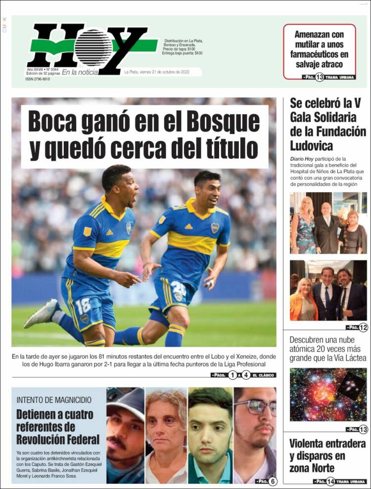 Portada de Diario Hoy (Argentina)