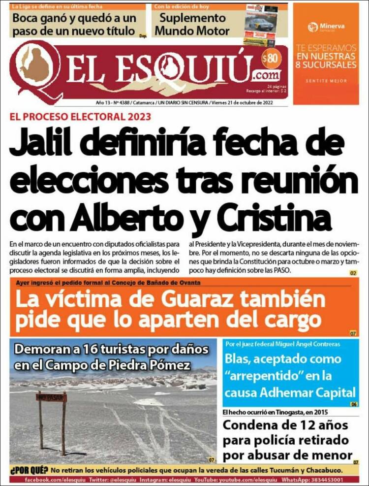 Portada de El Esquiu (Argentina)