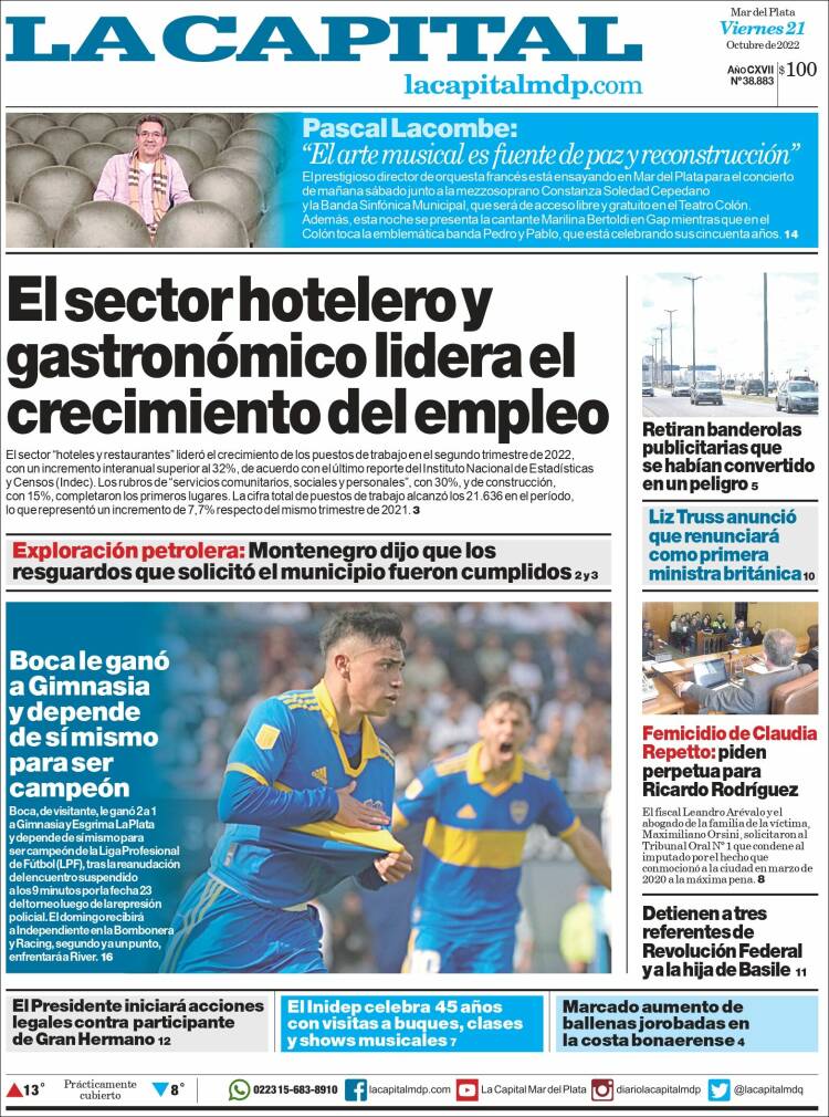 Portada de Diario La Capital - Mar del Plata (Argentina)
