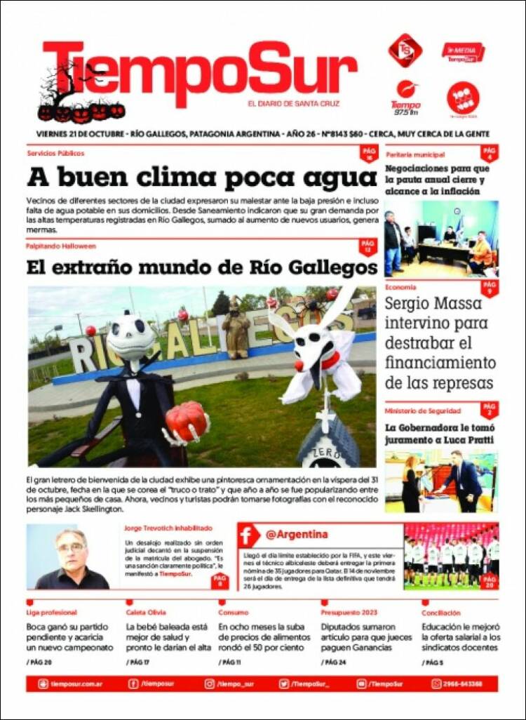 Portada de Tiempo Sur (Argentina)