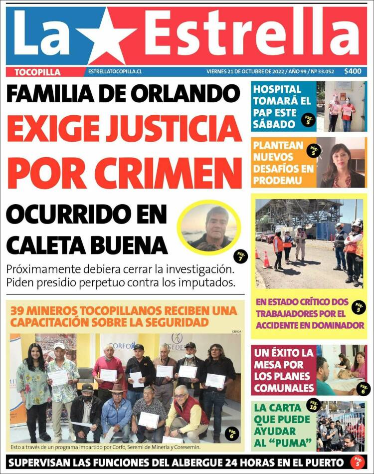 Portada de La Estrella de Tocopilla (Chile)