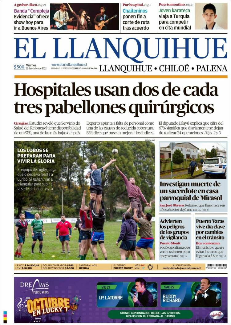 Portada de El Llanquihue (Chile)