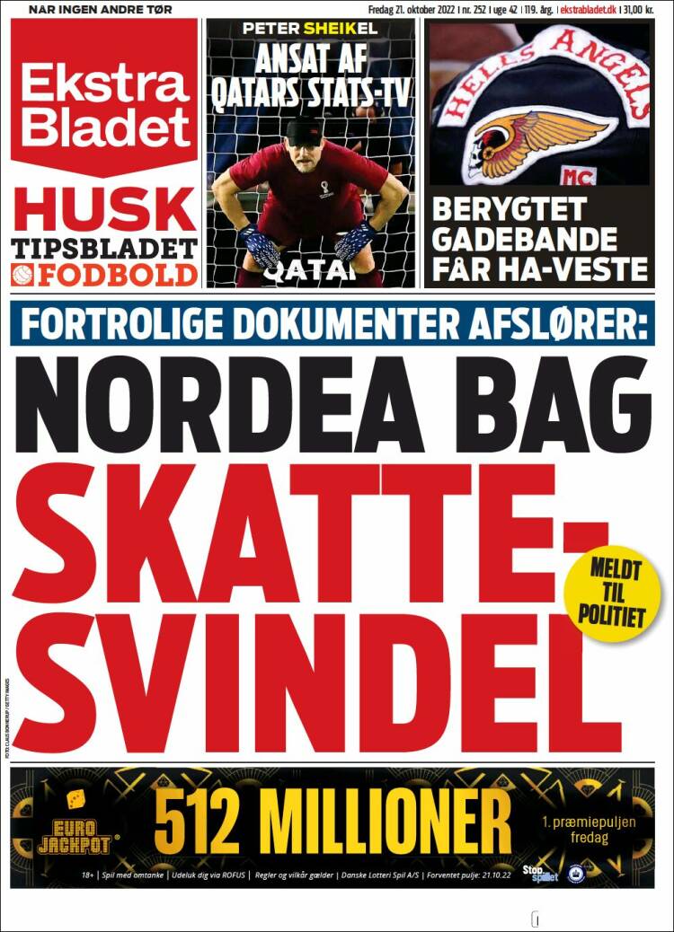 Newspaper Ekstra Bladet (Denmark). Newspapers In Denmark. Today's Press ...