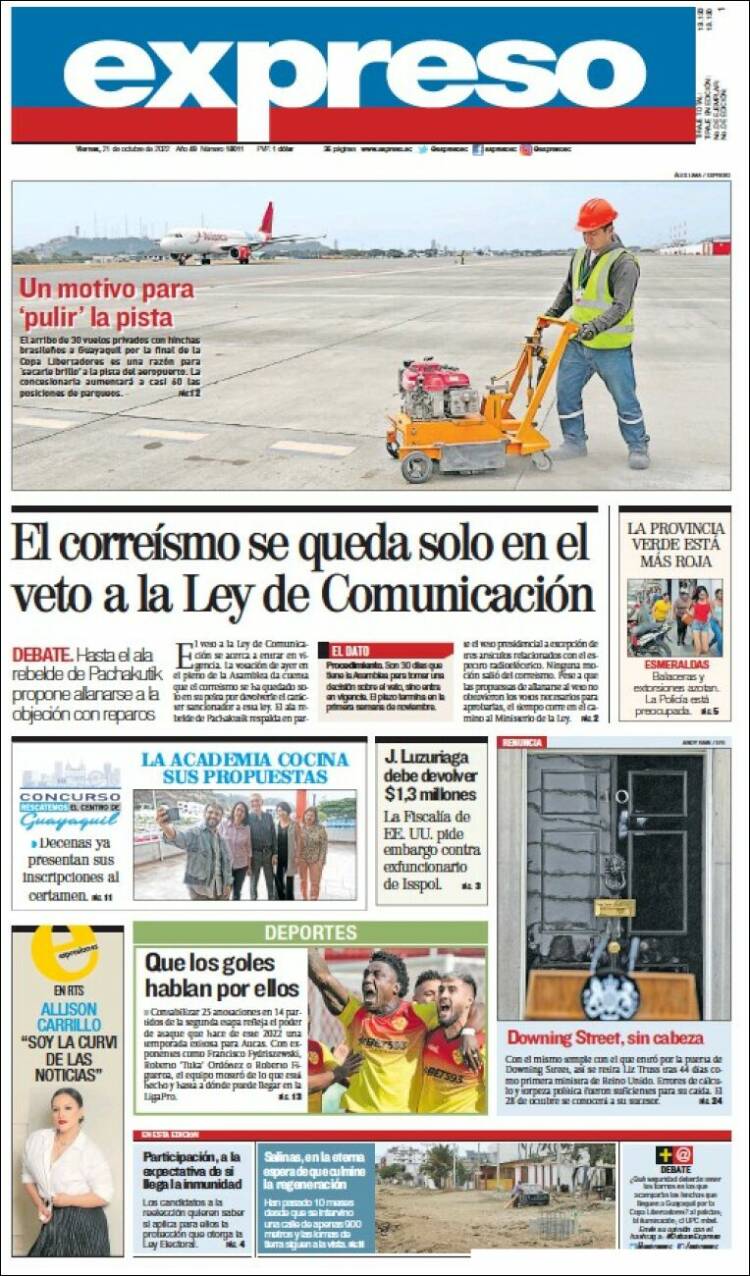 Portada de Expreso (Ecuador)