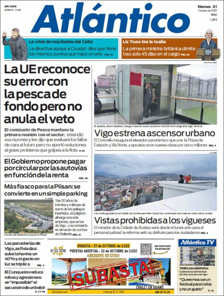 Portada de Atlántico Diario (España)