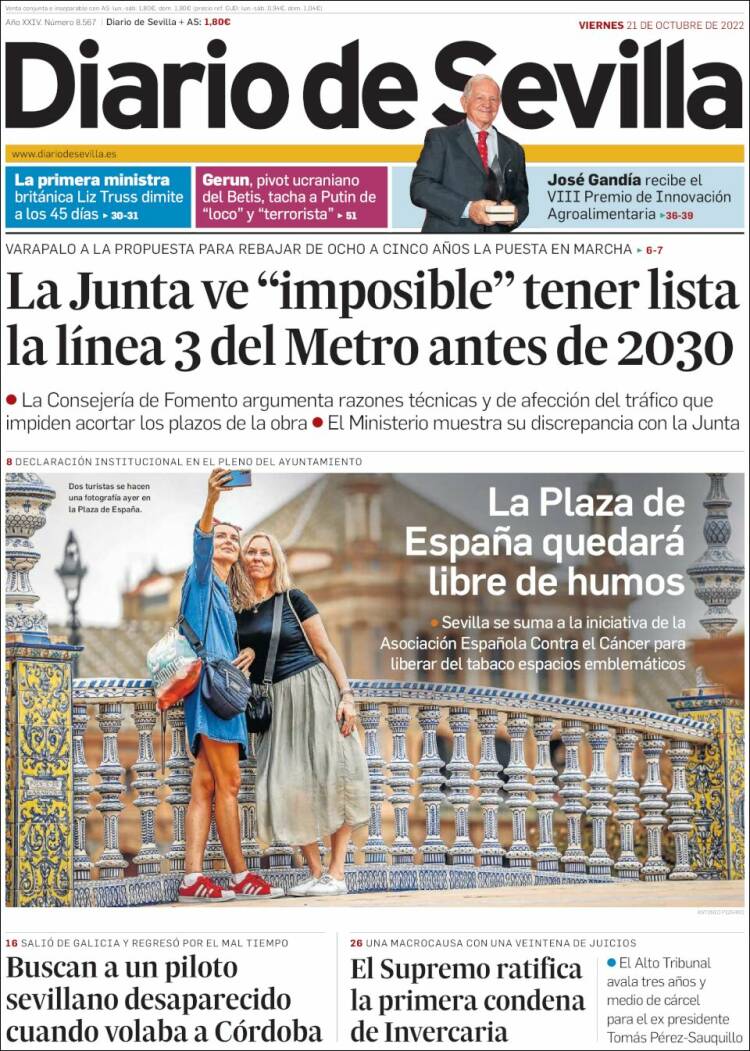 Portada de Diario de Sevilla (España)