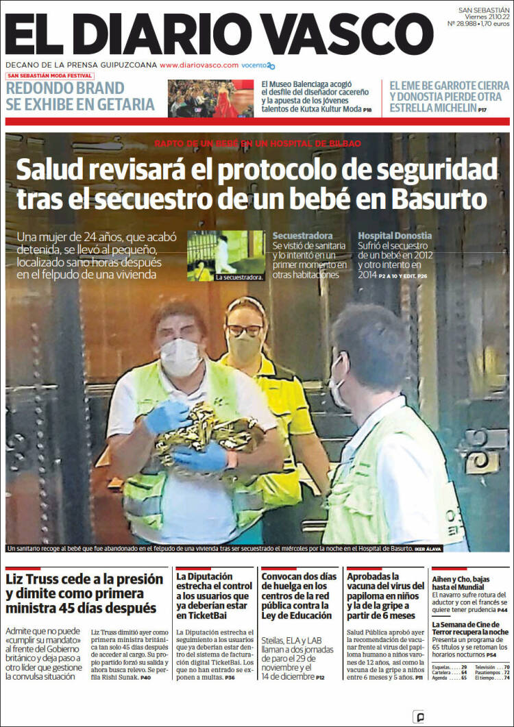 Portada de Diario Vasco (España)