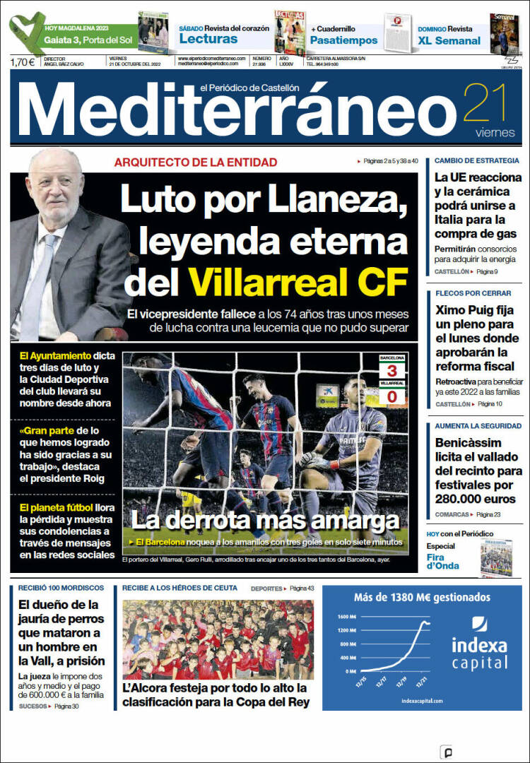 Portada de El Periódico Mediterraneo (España)