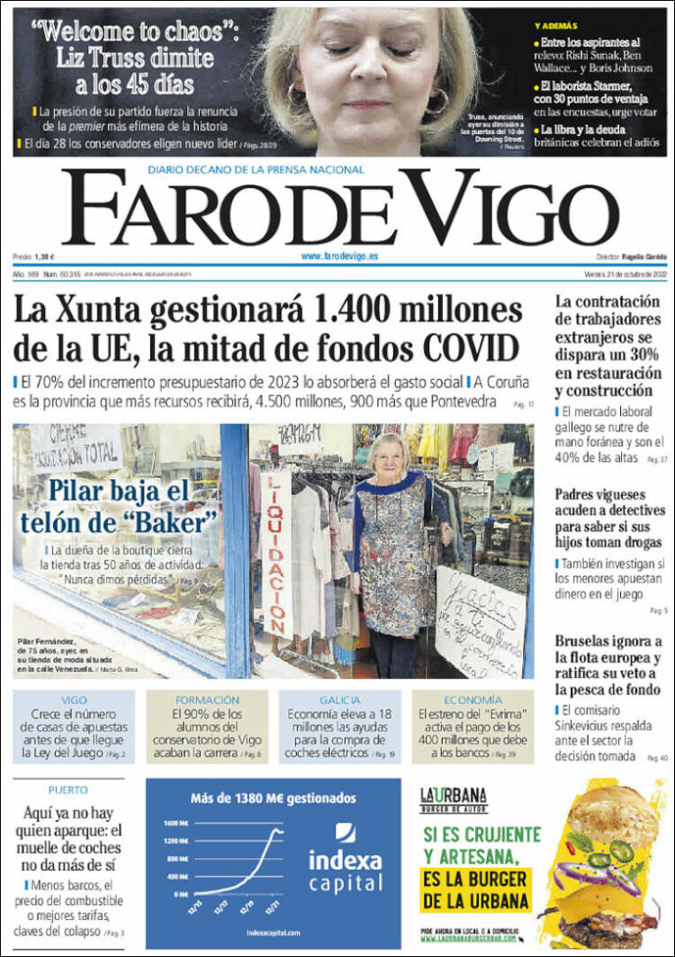 Portada de Faro de Vigo (España)