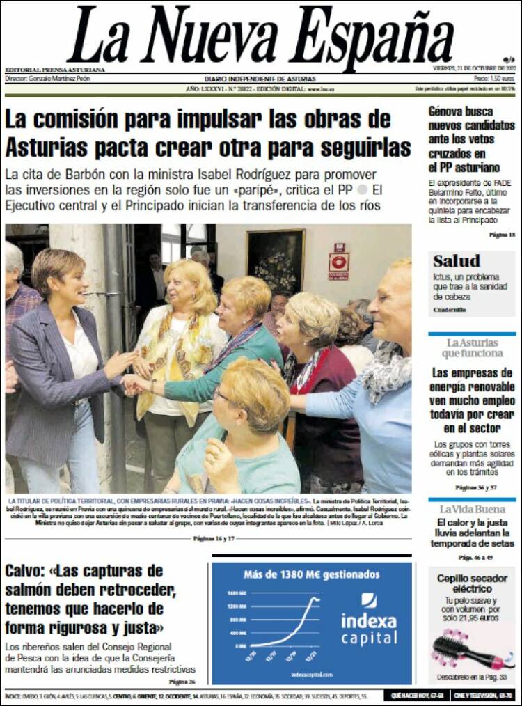 Portada de La Nueva España (España)