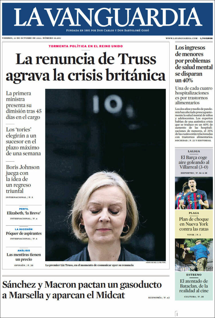 Portada de La Vanguardia (España)