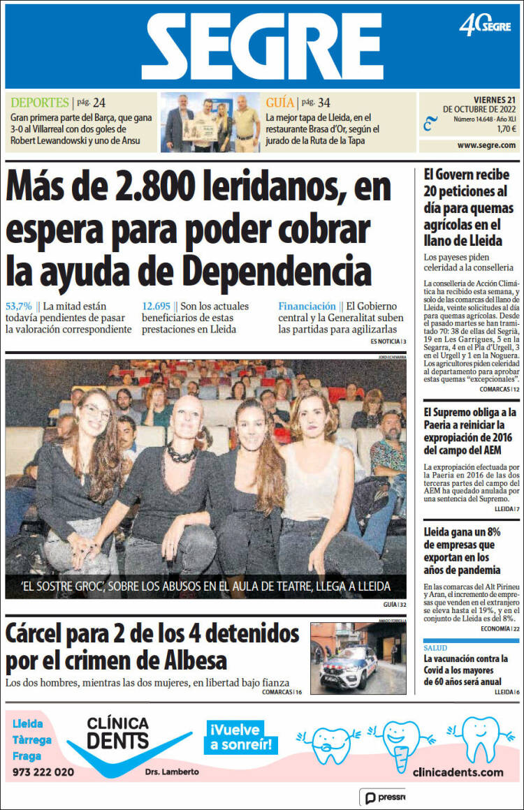 Portada de Segre  (España)