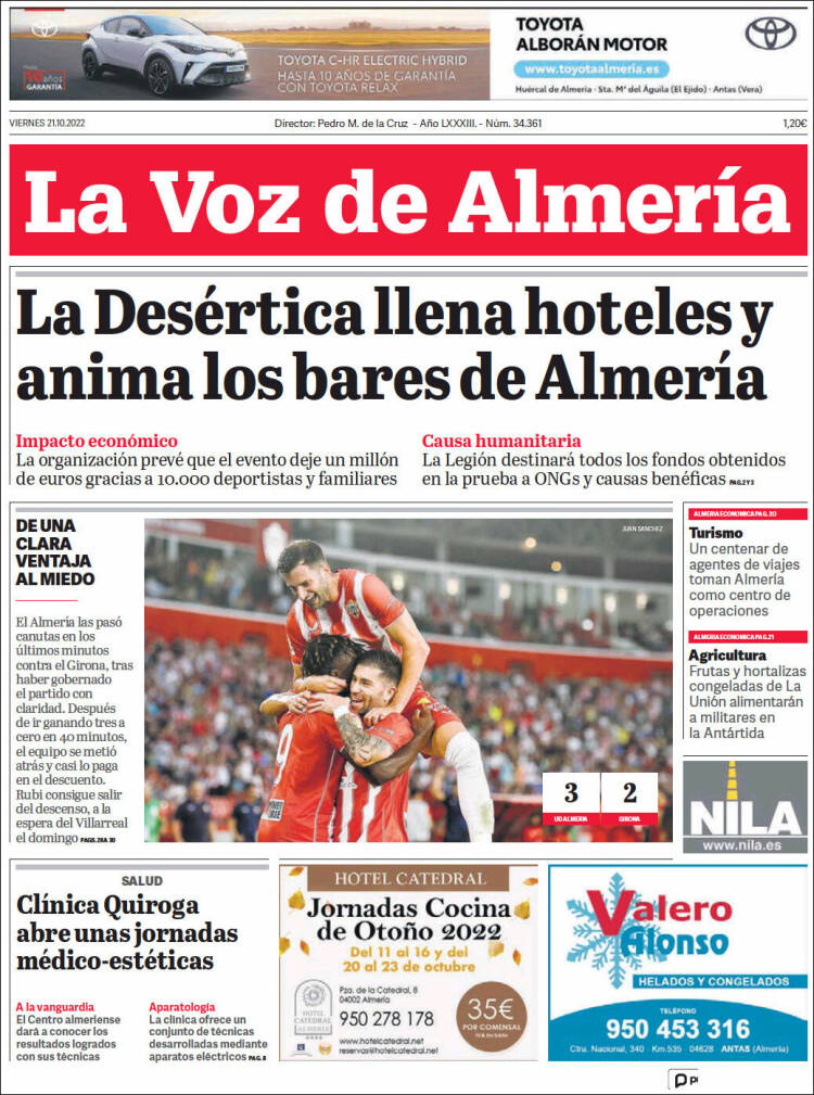 Portada de La Voz de Almería (España)