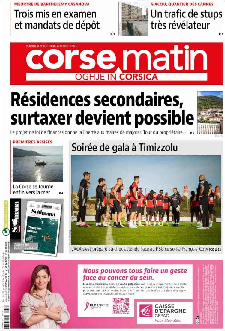 Portada de Corse-Matin (France)