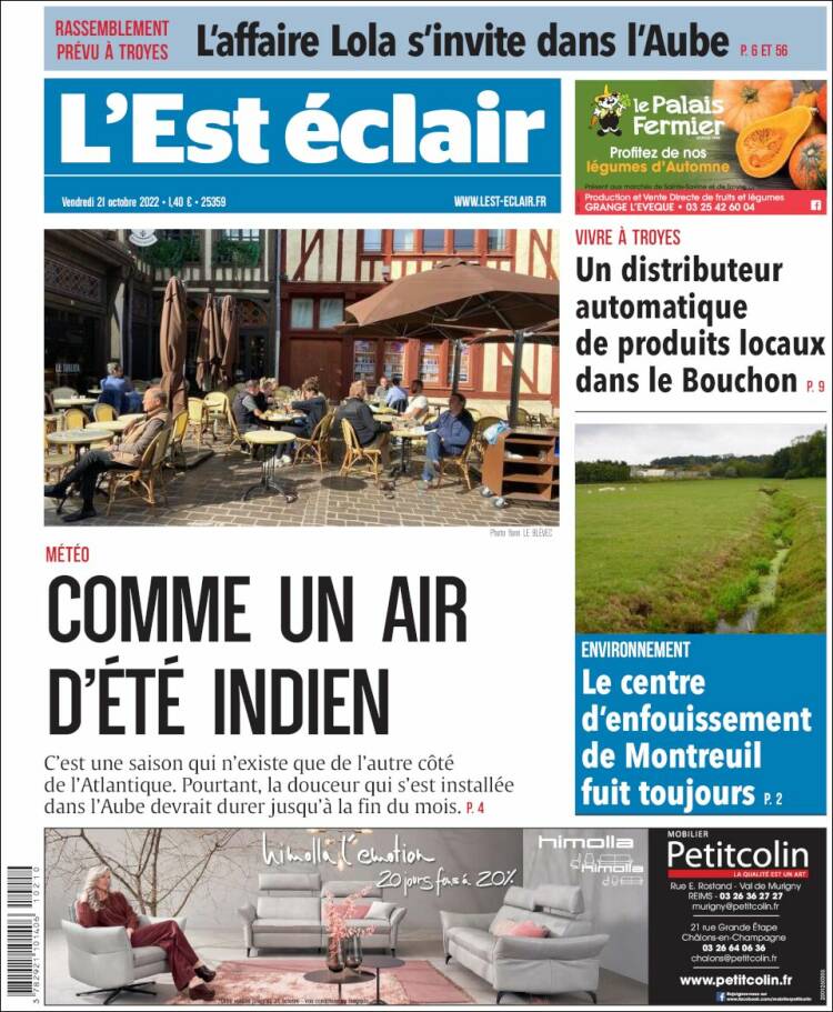 Portada de L'Est Eclair (France)
