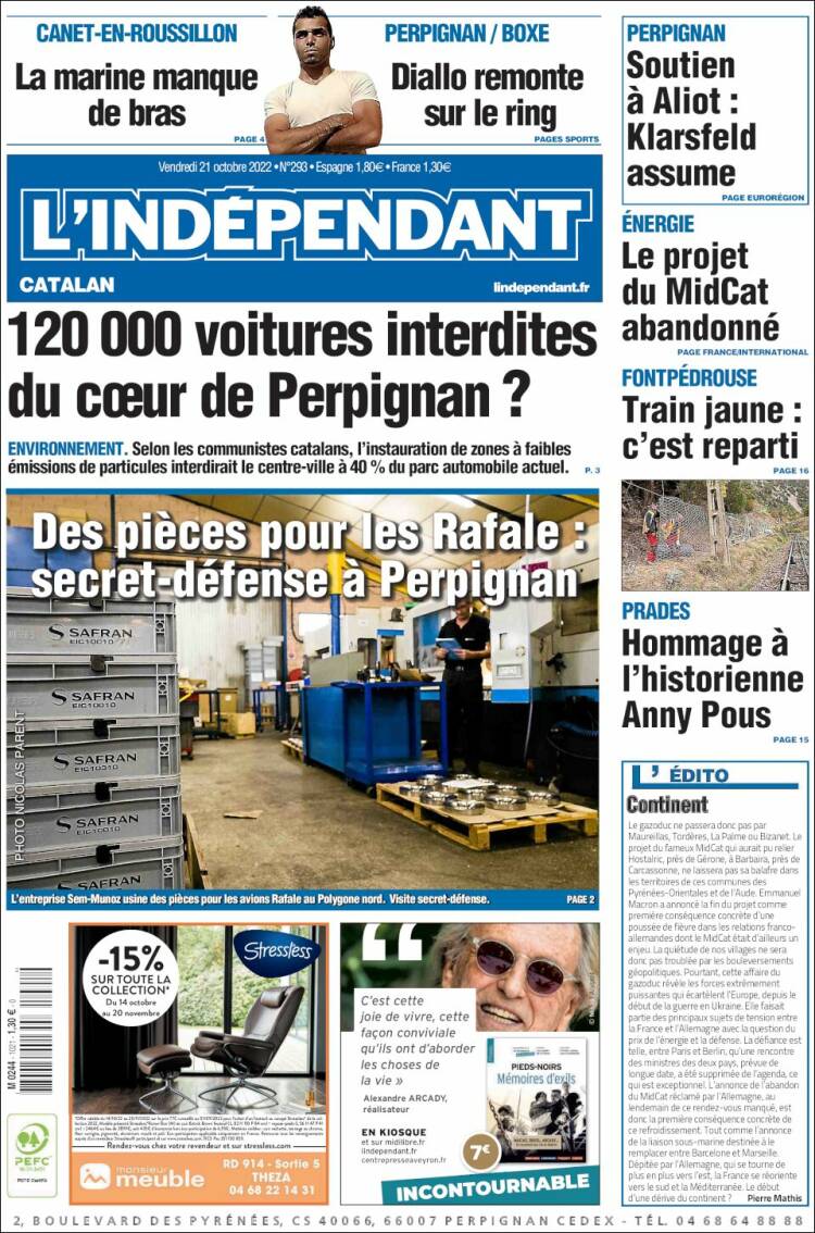 Portada de Le Indépendant (France)