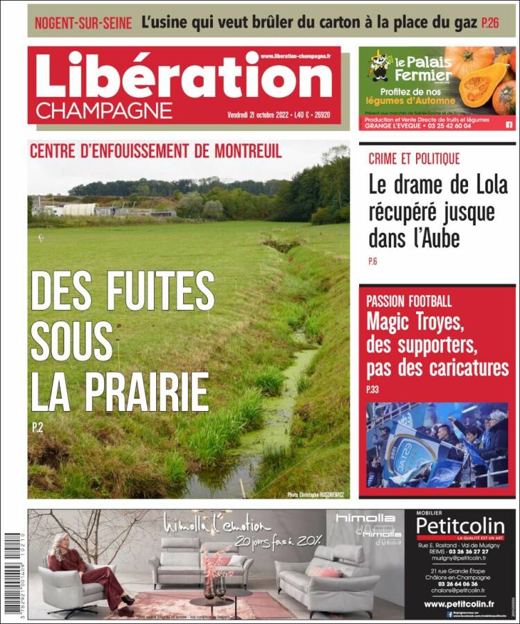Portada de Libération Champagne (France)