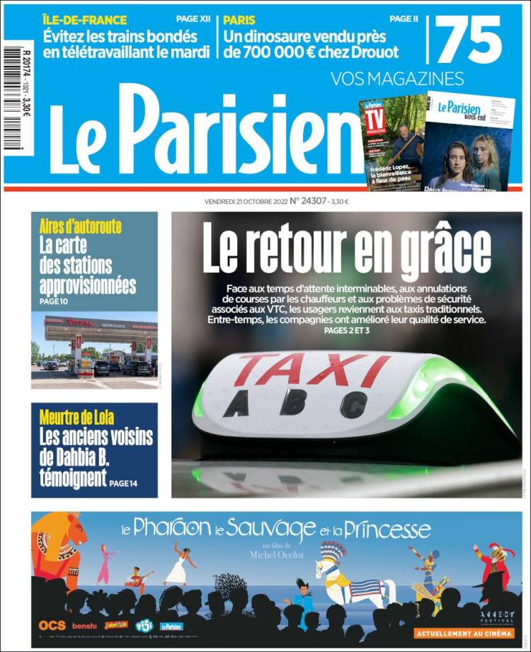 Portada de Le Parisien (France)