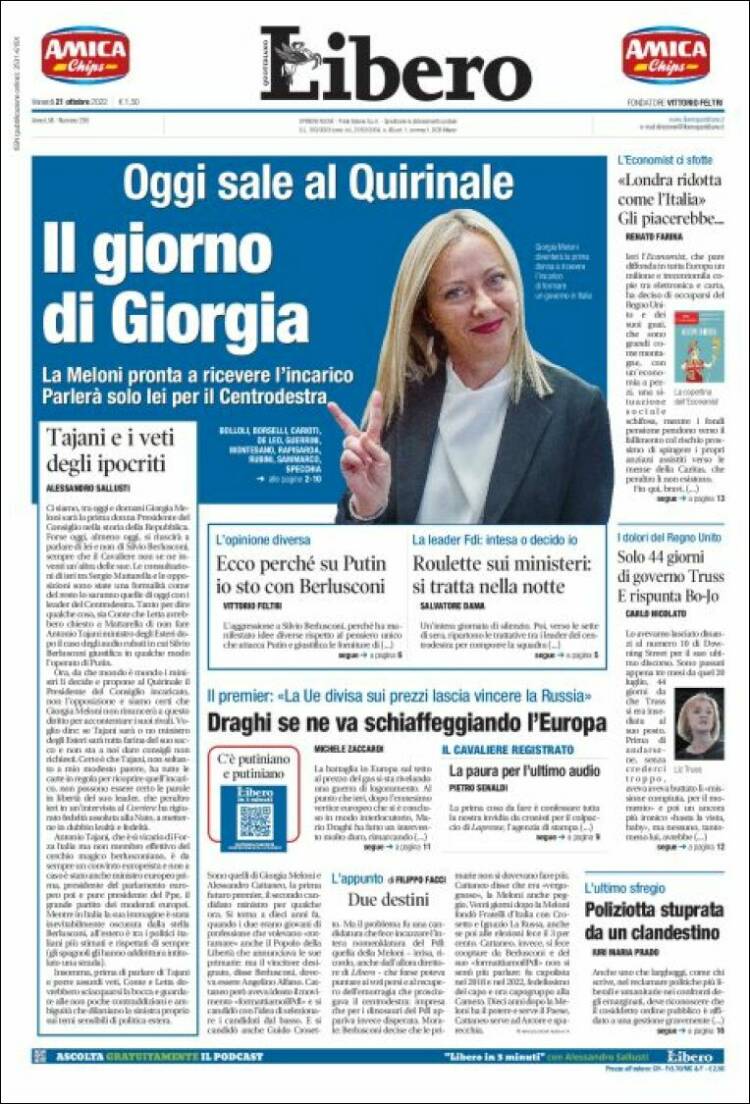 Portada de Libero (Italia)