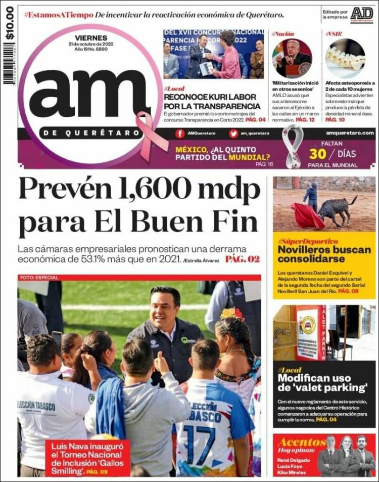 Portada de A.M. Querétaro (México)