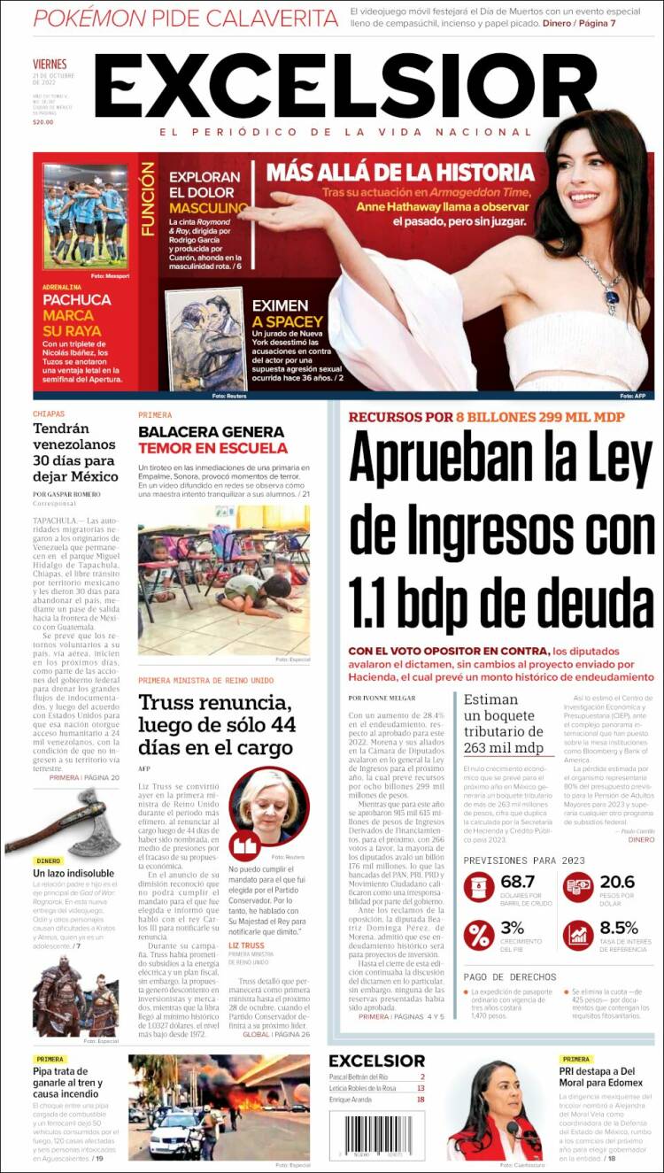 Portada de Excelsior (México)