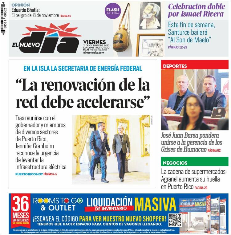Portada de El Nuevo Día (Puerto Rico)