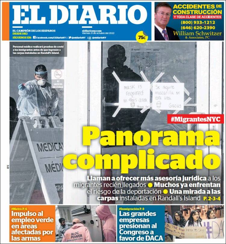 Portada de El Diario NY (USA)