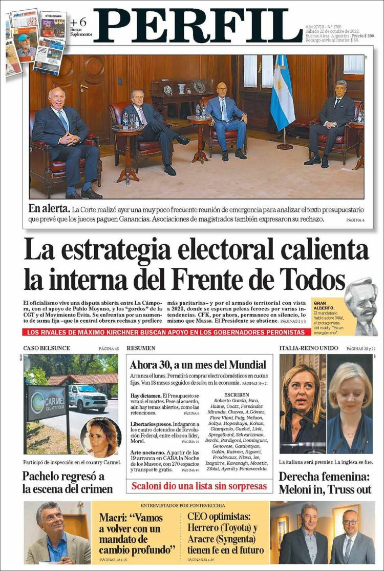 Portada de Página/12 (Argentina)