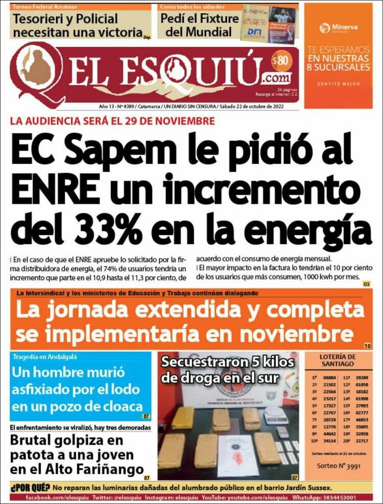 Portada de El Esquiu (Argentina)