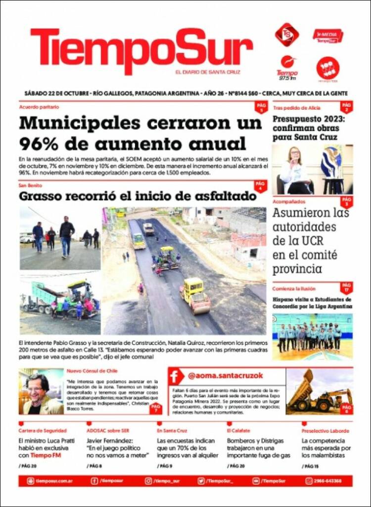 Portada de Tiempo Sur (Argentina)