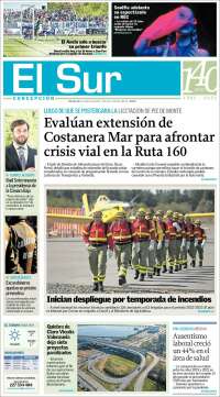 Portada de El Sur (Chili)