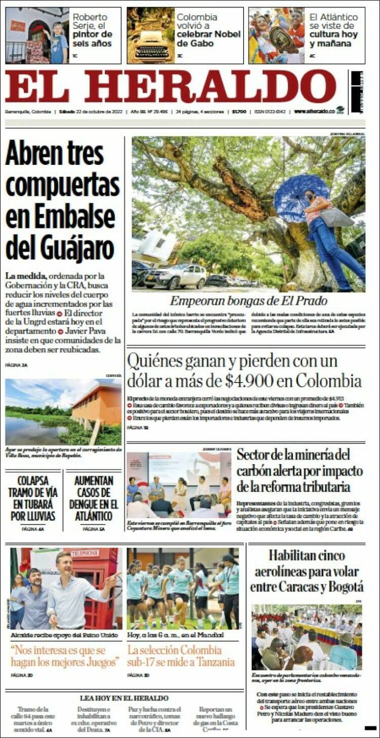 Portada de El Heraldo (Colombia)