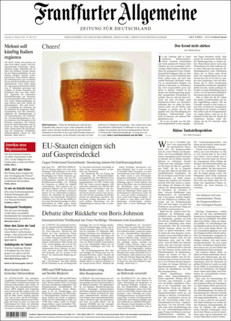 Portada de Frankfurter Allgemeine (Alemania)